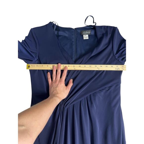 La Femme V-Neckline Longsleeve A-Line Dress in Navy, size 14, NWT - Picture 11 of 15